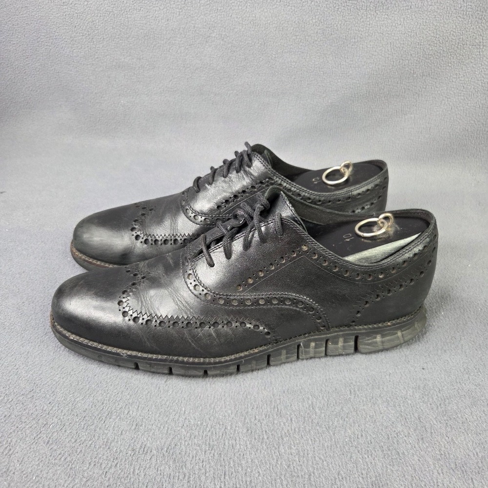 Cole Haan Zerogrand Mens 12M Black Leather Wingtip Oxford Shoes C23738  Casual